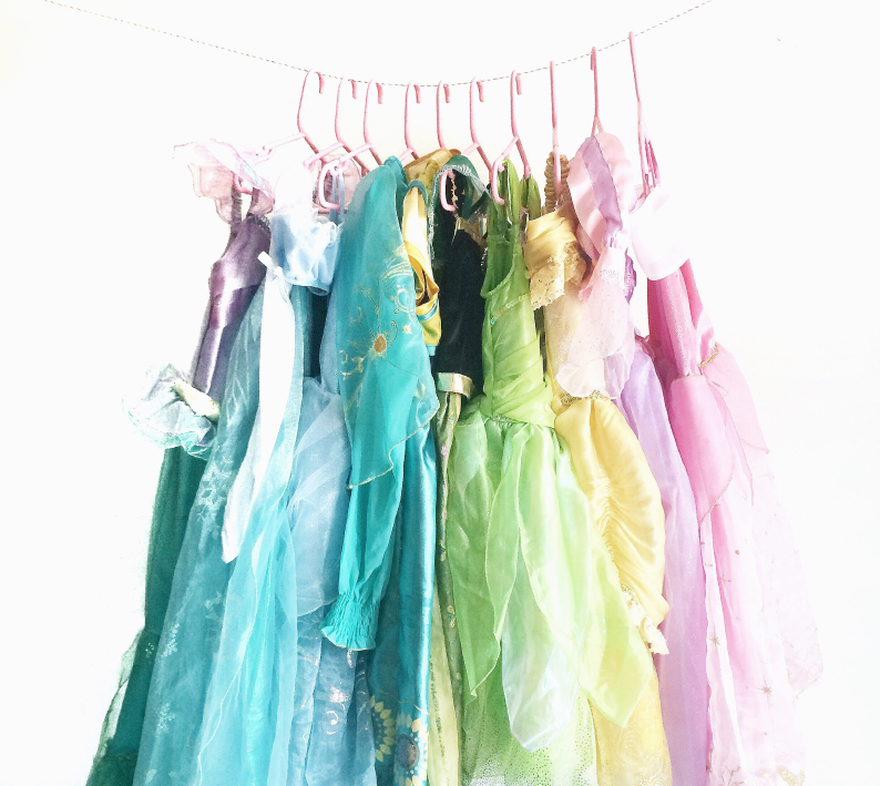 Colorful dress on a clothes line